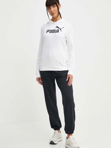 Bluza z kapturem z nadrukiem Puma biała