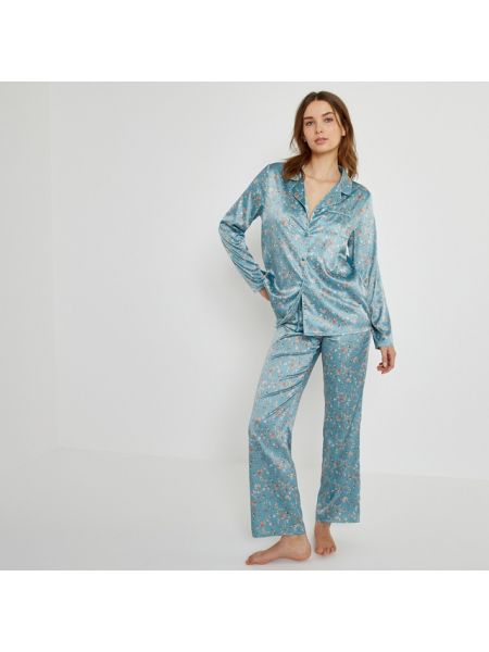 Pijama de raso de flores con estampado La Redoute Collections