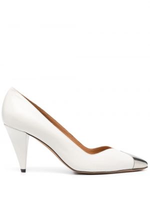 Кожени полуотворени обувки Isabel Marant бяло