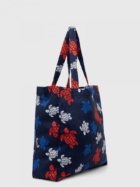 Льняная сумка шоппер Vilebrequin синяя