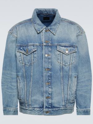 Giacca di jeans oversize Saint Laurent blu