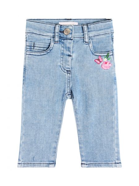 Broderet jeans for piger Monnalisa blå