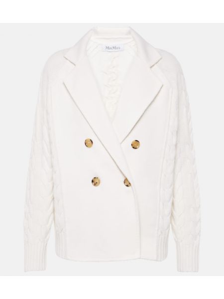 Cardigan di lana di cachemire Max Mara bianco