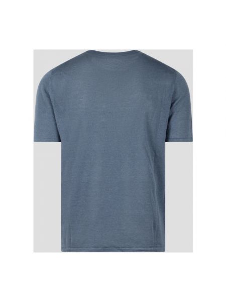 Camiseta de lino de punto Roberto Collina azul