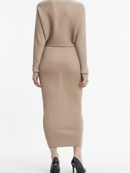 Приталенное платье Calvin Klein коричневое