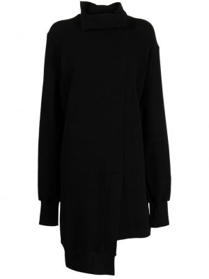 Černé asymetrické dlouhé šaty Yohji Yamamoto