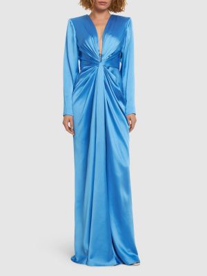 Drapiruotas maksi suknelė satininis Zuhair Murad mėlyna