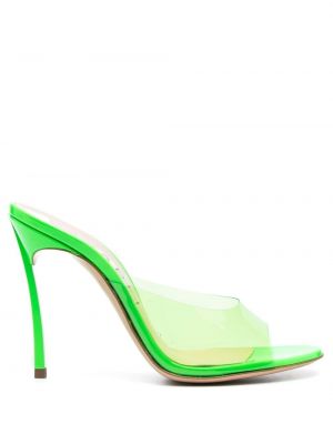 Priehľadné sandále Casadei zelená