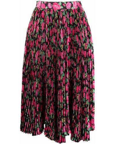 Svilena suknja s cvjetnim printom Balenciaga