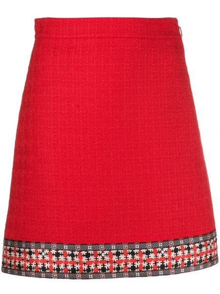 Falda de tweed Gucci rojo