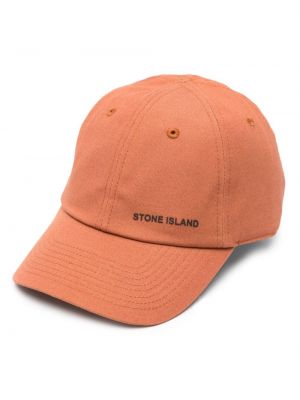 Bavlnená čiapka Stone Island hnedá