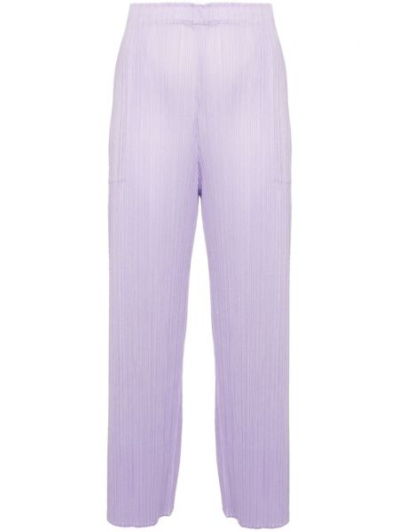 Plisované kalhoty Pleats Please Issey Miyake fialové