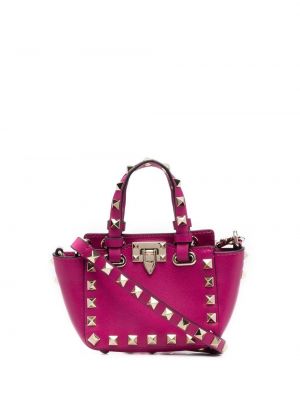 Lær mini bag Valentino Garavani rosa