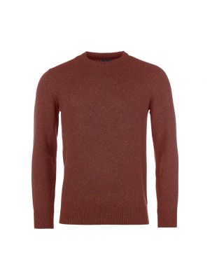 Sweter z okrągłym dekoltem Barbour brązowy
