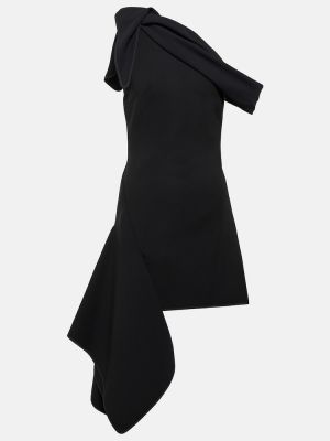 Mini robe asymétrique en crêpe Maticevski noir