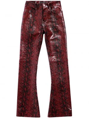 Pantaloni di pelle con stampa pitonati Balenciaga