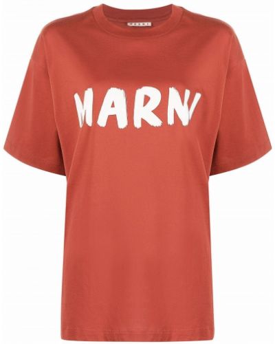 Camiseta de cuello redondo Marni rojo