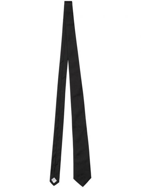 Pletená hedvábná kravata Burberry černá