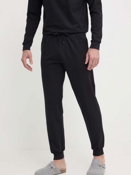 Spodnie sportowe bawełniane Boss czarne