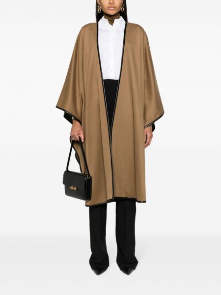 Kožený kabát Saint Laurent hnědý