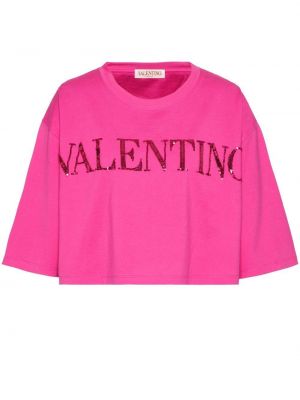 Тениска с пайети Valentino Garavani розово