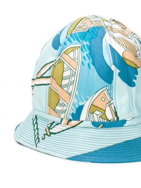 Sombrero con estampado con estampado abstracto Hermès azul