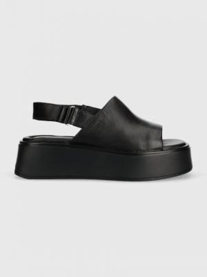 Černé kožené sandály na platformě Vagabond