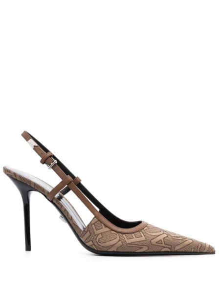 Slingback pumper med stropper Versace brun