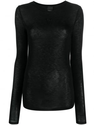 Pullover mit stickerei mit rundem ausschnitt Pinko schwarz