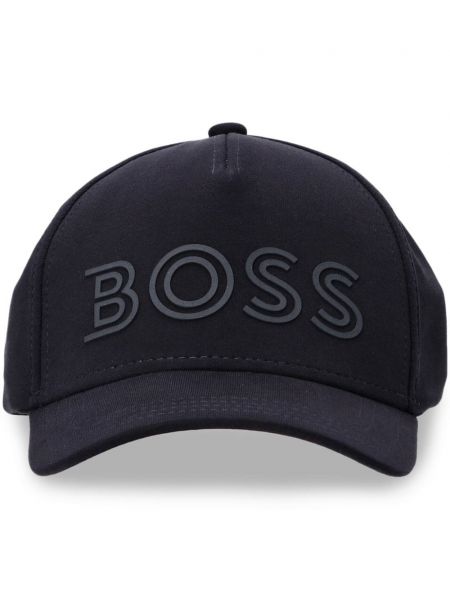 Baskılı pamuklu beyzbol şapkası Boss mavi