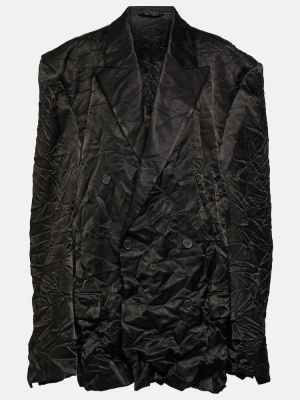 Oversized satenast blazer Balenciaga črna