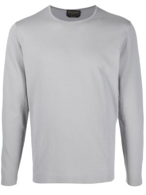 Памучен пуловер Dell'oglio сиво