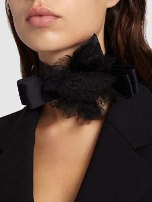 Šilkinis vėrinys satininis Dolce & Gabbana juoda