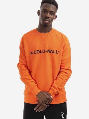 Хлопковый свитер с принтом A-cold-wall* оранжевый