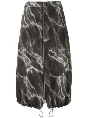 Midi sukně s vysokým pasem na zip Uma | Raquel Davidowicz - černá