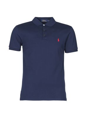 Hálós rövid ujjú slim fit pólóing Polo Ralph Lauren kék