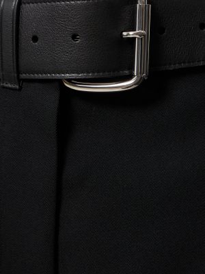 Vlněné kalhoty s vysokým pasem Alexander Wang černé