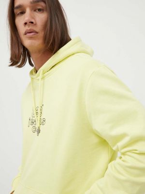 Бавовняний светр з капюшоном з аплікацією Lee жовтий