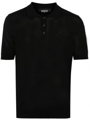 Siuvinėtas polo marškinėliai Dsquared2 juoda