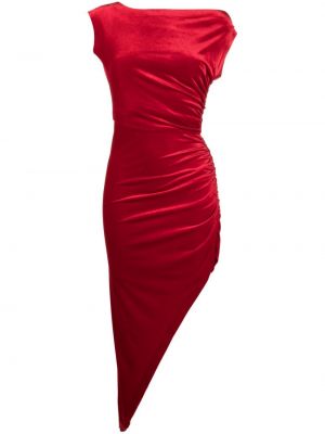 Коктейлна рокля с драперии Norma Kamali червено