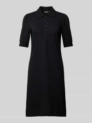 Sukienka midi w jednolitym kolorze Ralph Lauren czarna