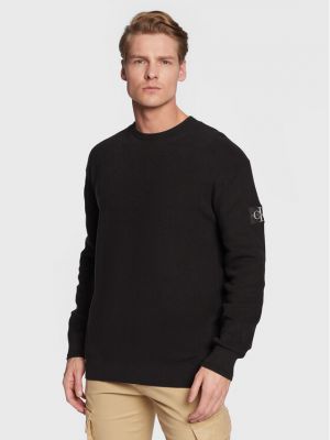 Relaxed пуловер Calvin Klein Jeans черно