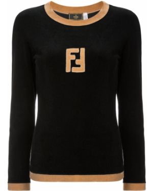 Jersey manga larga de tela jersey Fendi Pre-owned negro