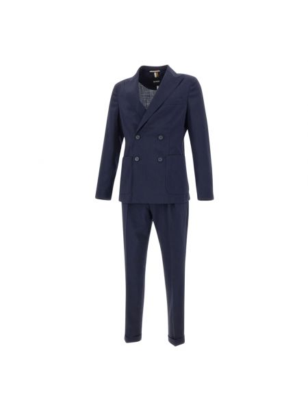 Dwurzędowy garnitur elegancki Hugo Boss niebieski