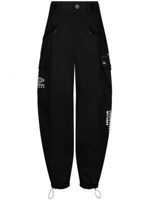 Spodnie cargo z nadrukiem Dolce And Gabbana czarne