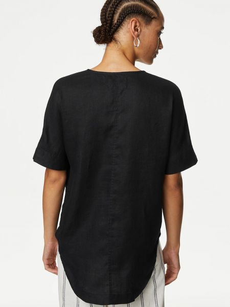 Льняная блузка Marks & Spencer черная
