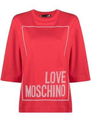 Camiseta con estampado Love Moschino rojo