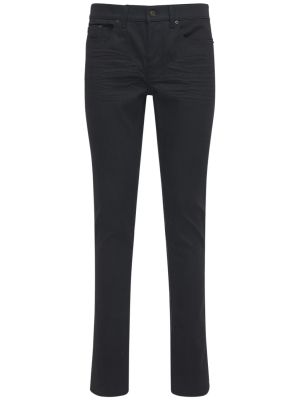 Jeans skinny taille basse en coton Saint Laurent noir
