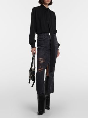 Svilena bluza Givenchy crna