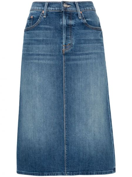 Niebieska spódnica jeansowa z wysoką talią Mother